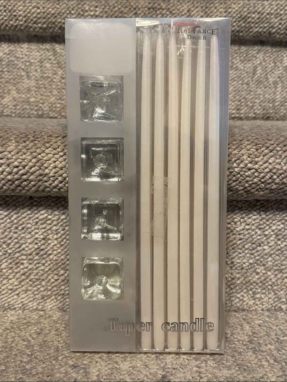 White Taper Candlestick Candle Set
